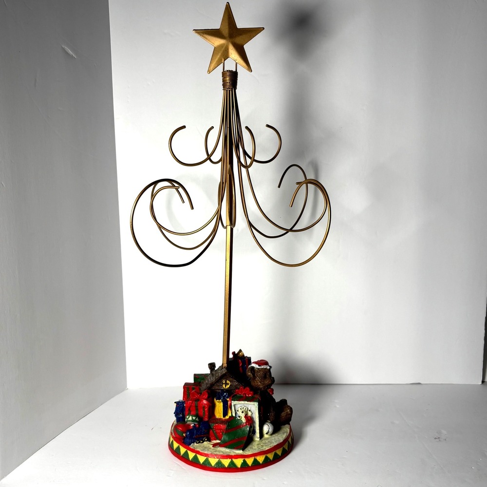 Thomas Pacconi Classics Christmas Teddy‎ Bear Ornament Holder Gold Star Base